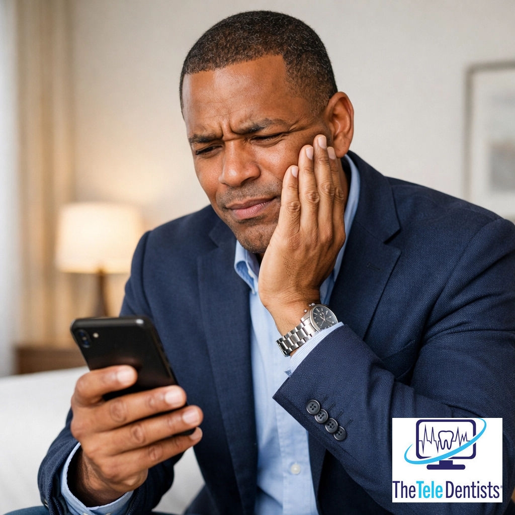 Tooth pain doesn’t take a vacation! 🦷✈️ Emergency in a new city? Connect with a dentist for $64 and get local referrals fast. 

Your Dental Care Link: Educate | Palliate | Triage. 

#TravelTips #DentalEmergency #Telehealth #OralHealth