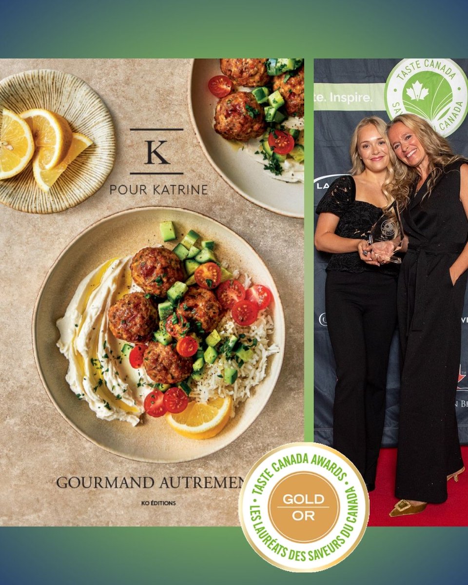 TasteCanada's tweet image. 2025 #TasteCanada Awards Gold-winning cookbook K Pour Katrine Gourmand autrement, the authors, Katrine Paradis &amp;amp; Margaux Verdier feature over 100 recipes that are inspiring, flavourful and happen to be #glutenfree &amp;amp; #dairyfree, too! 

Dans le livre de recettes K Pour Katrine