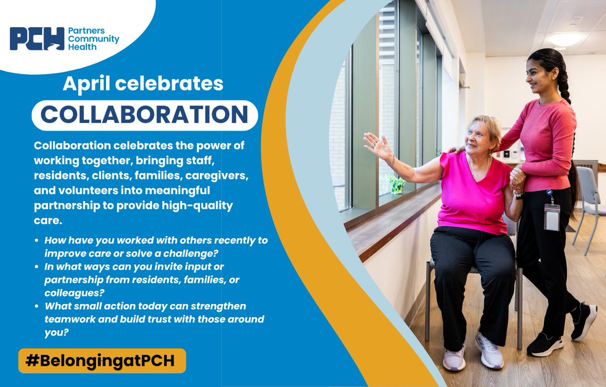 Partners_CH's tweet photo. April’s #BelongingatPCH theme of #Collaboration is about working together to provide high-quality care.

What small action today can strengthen teamwork and build trust with those around you?

Share below! 👇 https://t.co/2x90h7pnpr