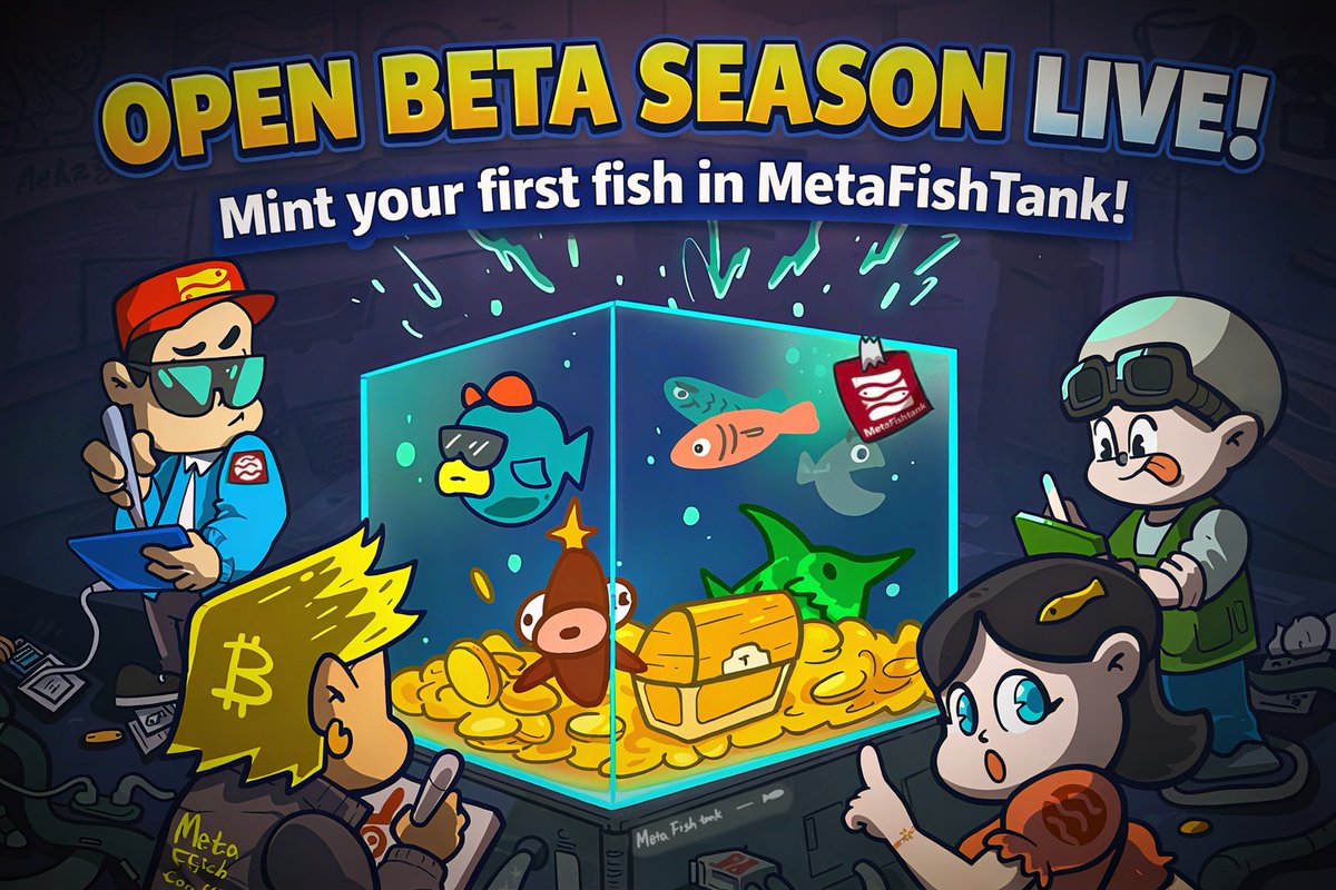 MetaFishtank's tweet photo. 🐟 MetaFishtank Open Beta Season 1 is officially LIVE!

Time to unleash your creativity. Draw, mint, and collect your unique fish!
🕹️ Play now: https://t.co/Y3WVjd7wO8

🗓️ This season runs for 90 days.
✨ 100% FREE MINT for all fish.
🪂 Play to Earn: All points earned this season will count toward your future token airdrop allocation.

👉Join the community: [https://t.co/BNNMwn6Zb6]
Report bugs or share great ideas in the community to earn bonus points.

Mint your first fish today. 🐟
This is only the beginning. 🌊