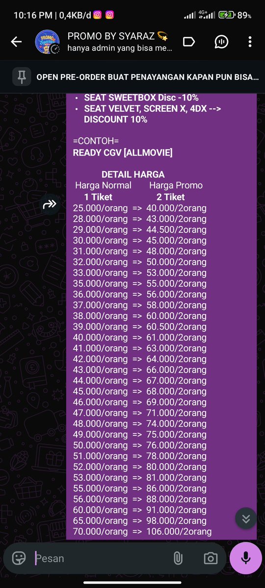 Syaraz | 3700+ testi apprem, joki, XXI, CGV, cine tweet media