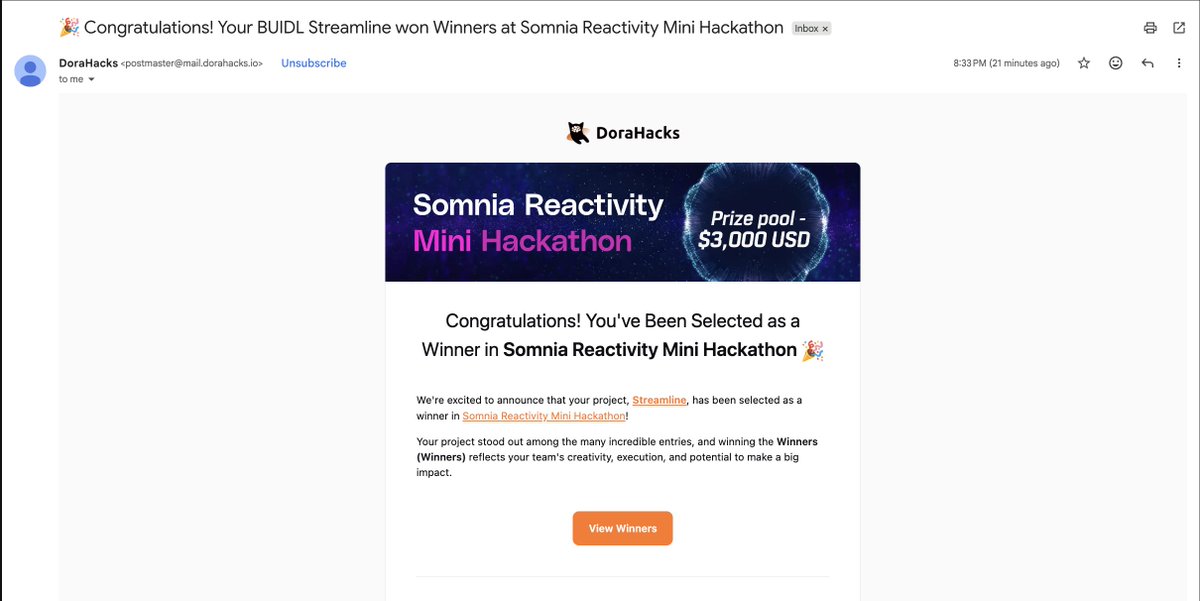 Thank you <a href="/SomniaDevs/">Devs.somi</a> . 
This marks my 5th consecutive win with <a href="/SomniaEco/">ecosystem.somi</a>.

Thanks to the devrels as well, <a href="/AnjaliOnChain/">Anjali.somi</a> &amp; <a href="/emreyeth/">emrey.somi</a> , looking over to keep making cool shit on somnia.

gSomnia 💜