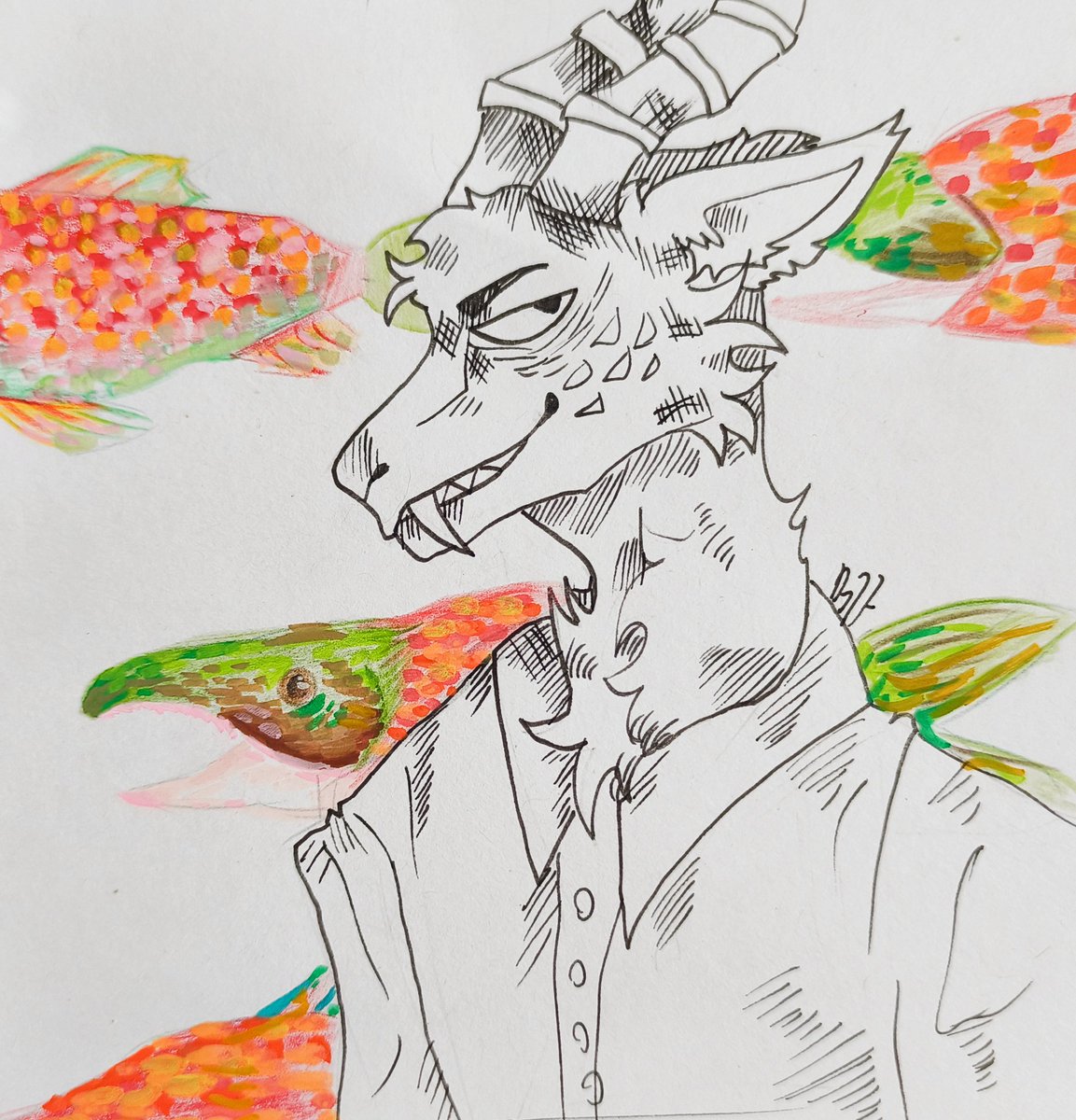 doktor__27's tweet image. Melon with salmon #melon #beastars #fish #salmon #beastarsmelon
