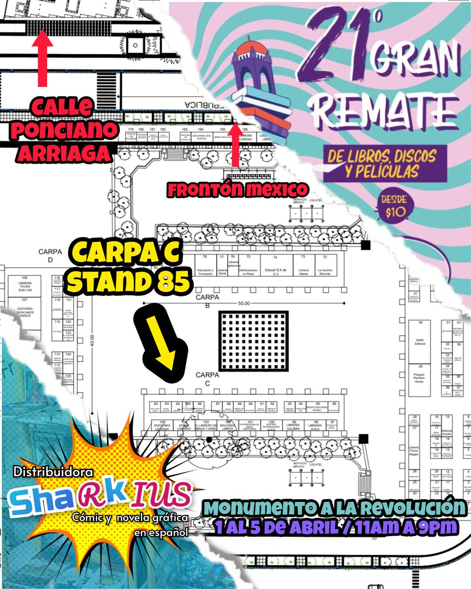 sharkomics's tweet photo. A partir de mañana nos vemos en el Gran Remate de Libros ! esta vez nos cambiaron de lugar y podrás encontrarnos en la Carpa C . Encontrarás en nuestro stand cómic y novela gráfica en 150 pesitos o menos https://t.co/60a0azrCOg
