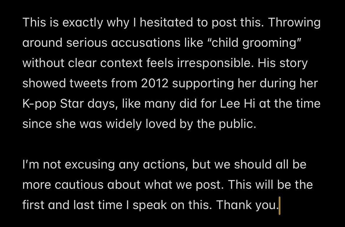 Hi! First and foremost, this is a Lee Hi update account. Any posts unrelated to her social media, work, schedules, etc. are filtered to keep this space safe and focused for fans who want to share their love for her. 

As for your tweet: