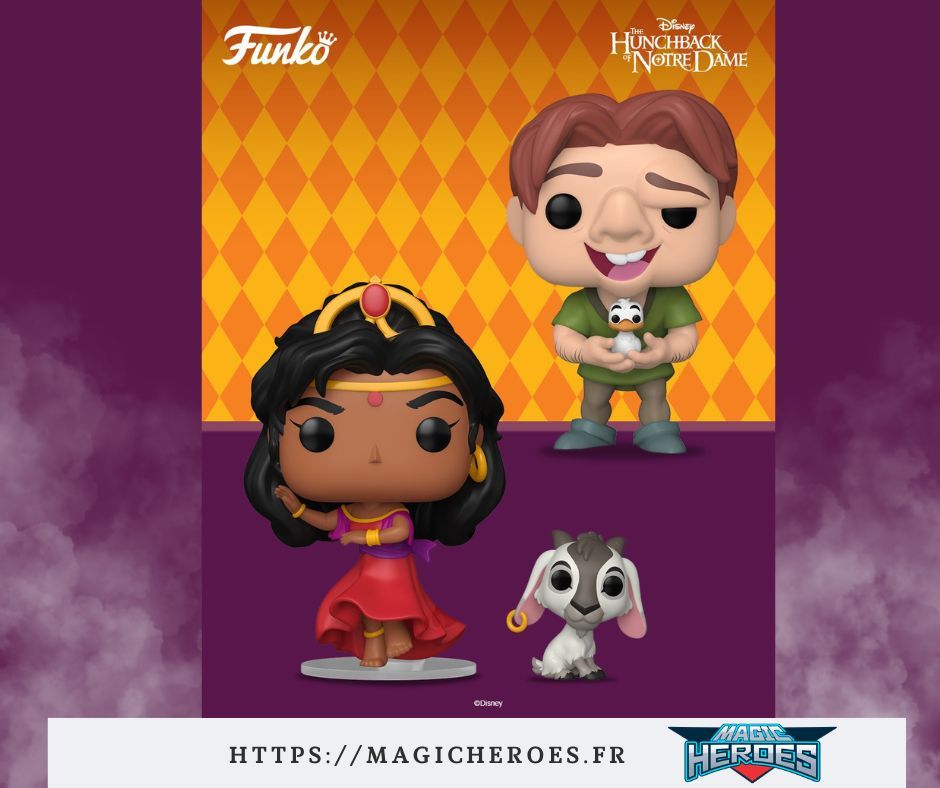 🔔✨ POP Disney – Le Bossu de Notre-Dame : Esmeralda &amp; Djali #1735 + Quasimodo #1734
Deux figurines cultes pleines d’émotion 🏰

💝 3x Klarna • 💳 4x PayPal
🎁 MR offert dès 60 €
🔗 magicHeroes.fr

#LeBossuDeNotreDame #FunkoPOP #MagicHeroes #DisneyCollector