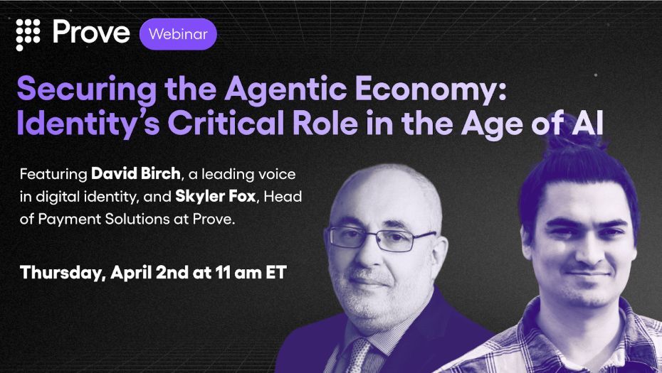 dgwbirch's tweet image. Excited to be joining Skyler Fox on Thursday to lead a webinar exploring the practical requirements for securing the agentic economy and what this means for the future of financial services.

Register here: buff.ly/YK3ScJp

@ProveIdentity @chyppings #digitalidentity