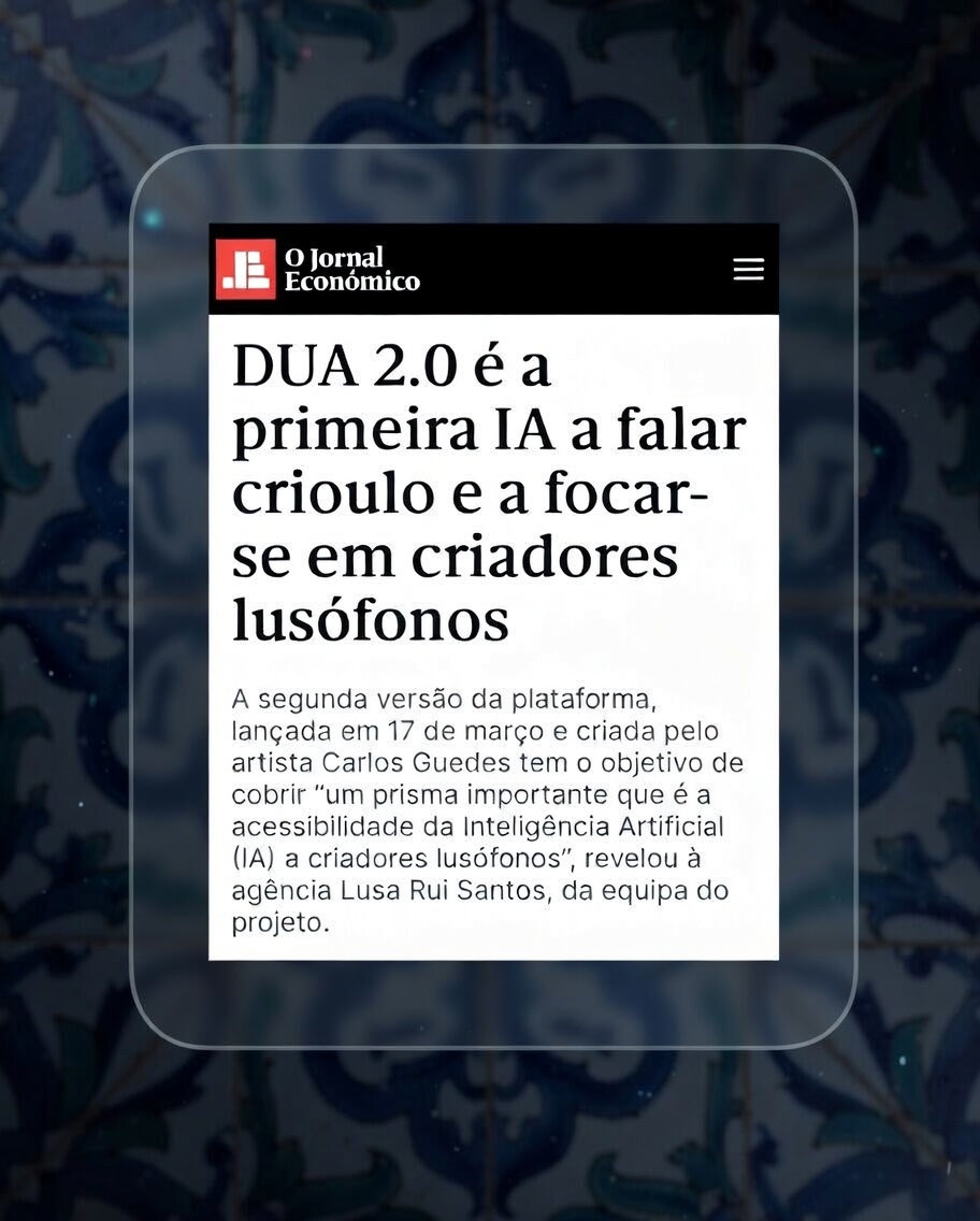 2lados_'s tweet photo. The press has spoken. In less than 48 hours, DUA 2.0 was featured across multiple media outlets. The first creative artificial intelligence to natively understand Cape Verdean and Guinean Creole. For 300 million speakers the AI revolution left behind. https://t.co/hzofcf81tE
