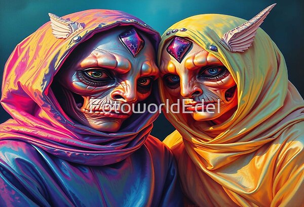 EdelCreative's tweet image. Cosmic Twins – zwei mystische Alien‑Wesen in surrealer Color‑Fusion. Created by FotoworldEdel. ✨ Share the cosmic magic 🌌 redbubble.com/de/shop/ap/173… #alienart #surrealart #fantasycreatures #scifiart #digitalillustration #KIKünstlerin #FotoworldEdel #Redbubbleartist #Redbubbleshop