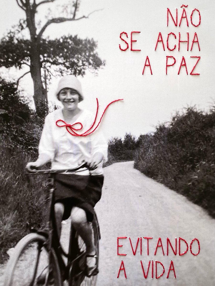 Não se acha a paz evitando a vida. 

Virginia Woolf 

Fotografia com bordado. 🎨