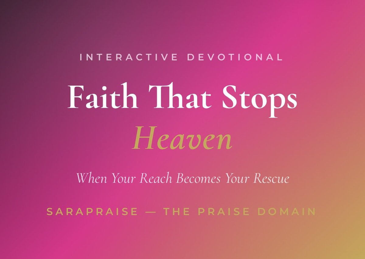 Faith That Stops Heaven - an interactive, Spirit-led devotional designed to help you move from silent struggle to intentional reach. Rooted in Mark 5:34 (KJV), this experience invites you to encounter the kind of faith that doesn’t wait… it presses, it reaches, and it responds.