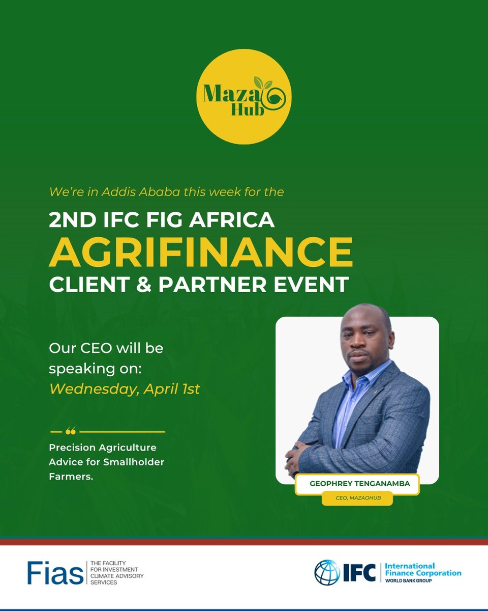 We are in Addis Ababa for the 2nd IFC FIG Africa Aqrifinance Client &amp; Partner Event to push one clear message: African agriculture needs systems that work for farmers.

IFC's agribusiness work continues to emphasize resilient inclusive, value-chain-driven solutions for