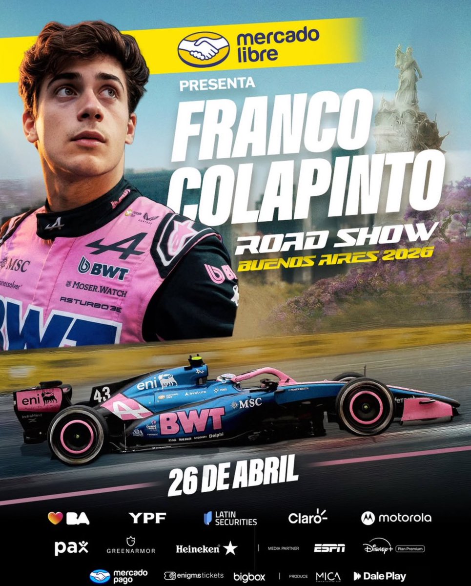 AlpineArg_'s tweet photo. 🚨| ES OFICIAL: FRANCO COLAPINTO SE PRESENTARÁ EN UNA EXHIBICIÓN EL 26 DE ABRIL 

“BUENOS AIRES ROAD SHOW” https://t.co/VOjlYTo7pO