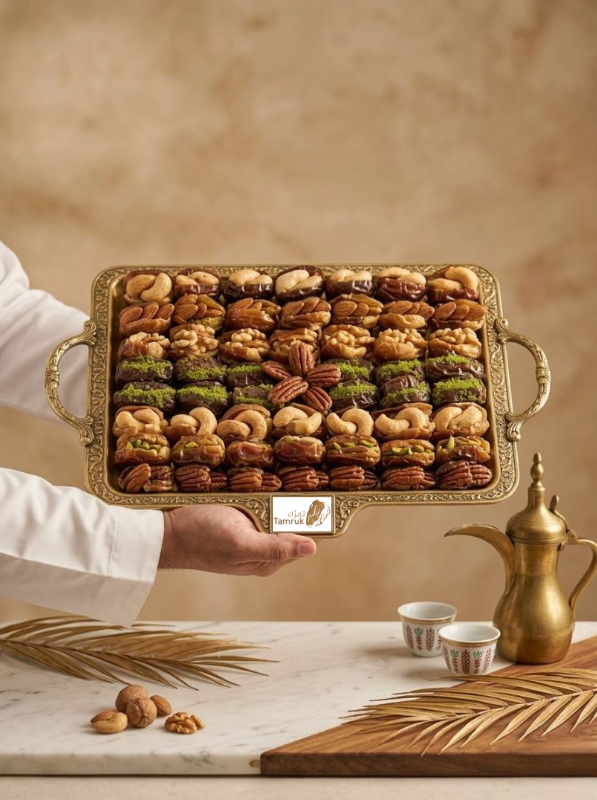 RIYADHDATESFAC's tweet photo. لأن الضيافة أصل، ولأن التفاصيل هي اللي تصنع الفرق.. وفرنا لكم صينية التمور المحشية بتشكيلة مختارة من أفخر أنواع المكسرات. فخامة تُقدّمها لضيوفك وتجمّلك .

#تمر_محشي #تمور_فاخرة #ضيافة_قهوة #مناسبات #تمر_بالمكسرات #تمور_المملكة #حلويات_قهوة #هدايا_فخمة #تمرك #القهوة_السعودية https://t.co/citkg4lox5
