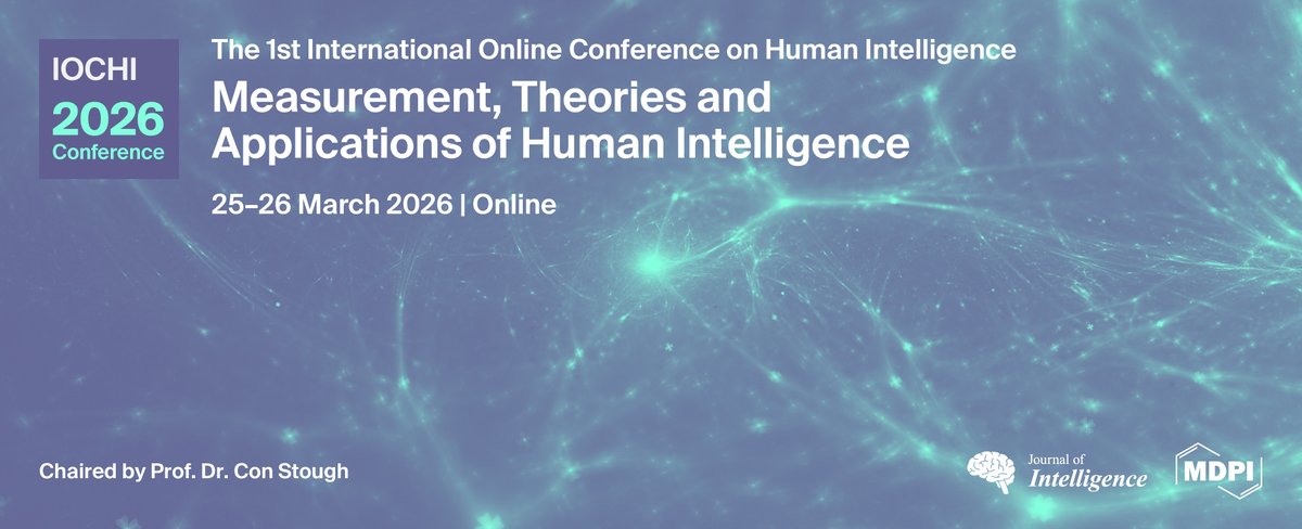 JIntell_MDPI's tweet image. The 1st International Online Conference on Human Intelligence (#IOCHI2026) has officially concluded!

Thank you for all your kind participation and effort 👏🏼

For publication opportunities, please visit: t.ly/HFkPh

#HumanIntelligence