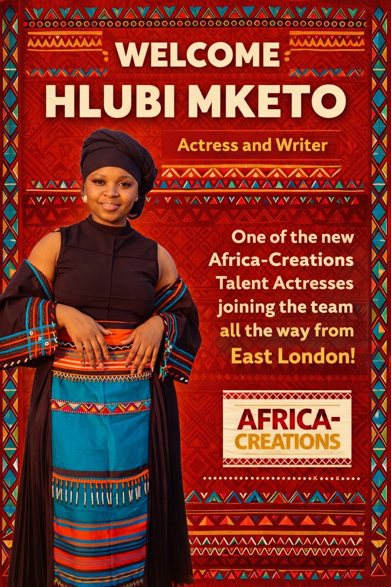 A new star rises! 🌟

Africa-Creations proudly welcomes Hlubi Mketo, Actress &amp; Writer from East London, to the family.

The stage is set — greatness awaits! 🔥🎭