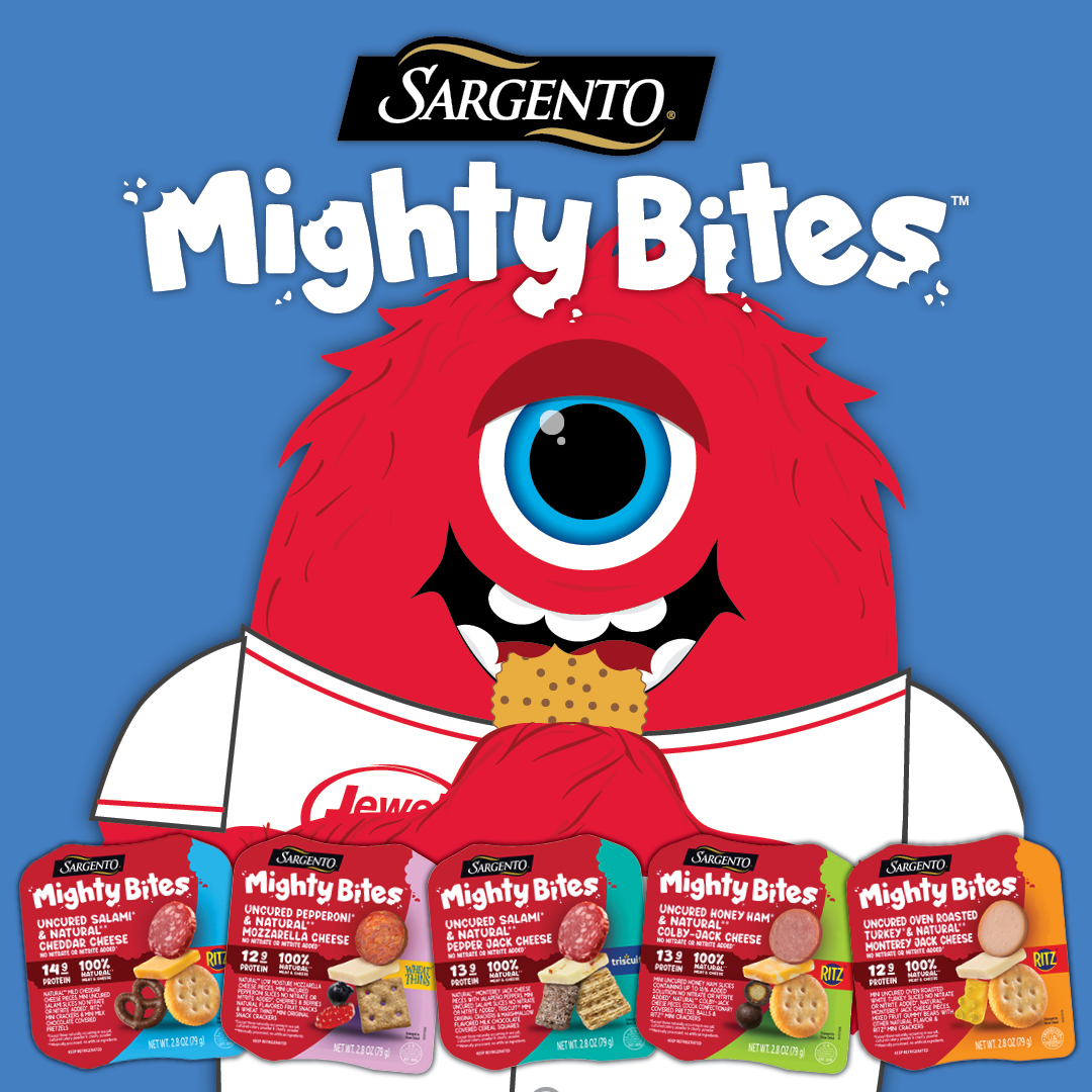jewelosco's tweet image. Have you tried the NEW Sargento Mighty Bite Snack Kits?! They are packed with protein and high quality ingredients, plus made with 100% natural meat and cheese! Don’t miss out! #protein #cheese #grabandgo #sargento