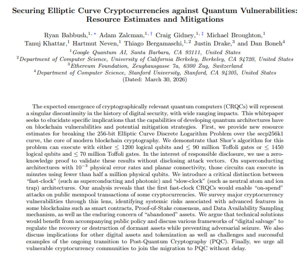 Cointelegraph's tweet image. 🚨 INSIGHT: Ledger CEO says quantum threat is advancing quickly, but Bitcoin remains secure for now due to hardware limits.