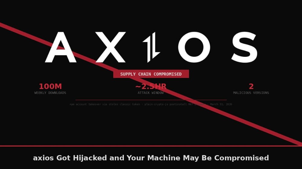 axios Got Hijacked and Your Machine May Be Compromised

Link Below 🔽