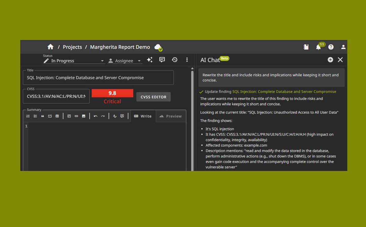 SysReptor tweet media