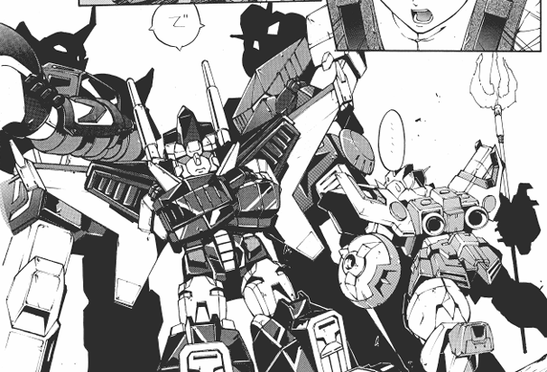 スパロボアンソロジーの1コマ 絵が堅い 
もうちょっと力を抜いて描いたほうがいいぞ 
十代の自分よw 