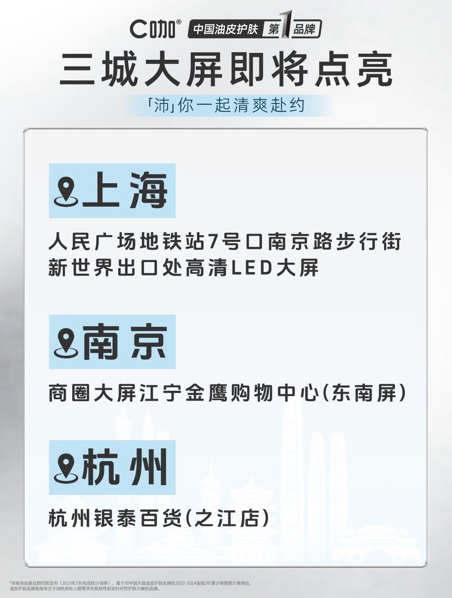 C咖油皮护肤 update
weibo.com/6128898765/528…

Li Pei En x C Café Three City LED Screens Coming Soon!
📍 Offline check in guide is ready
💌 We warmly invite every supporter to join and capture those heart fluttering moments
📅 Screens are lighting up one after another, head over and