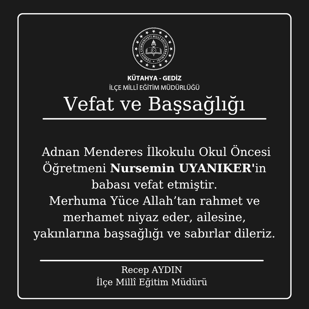 Gediz İlçe Millî Eğitim Müdürlüğü tweet media