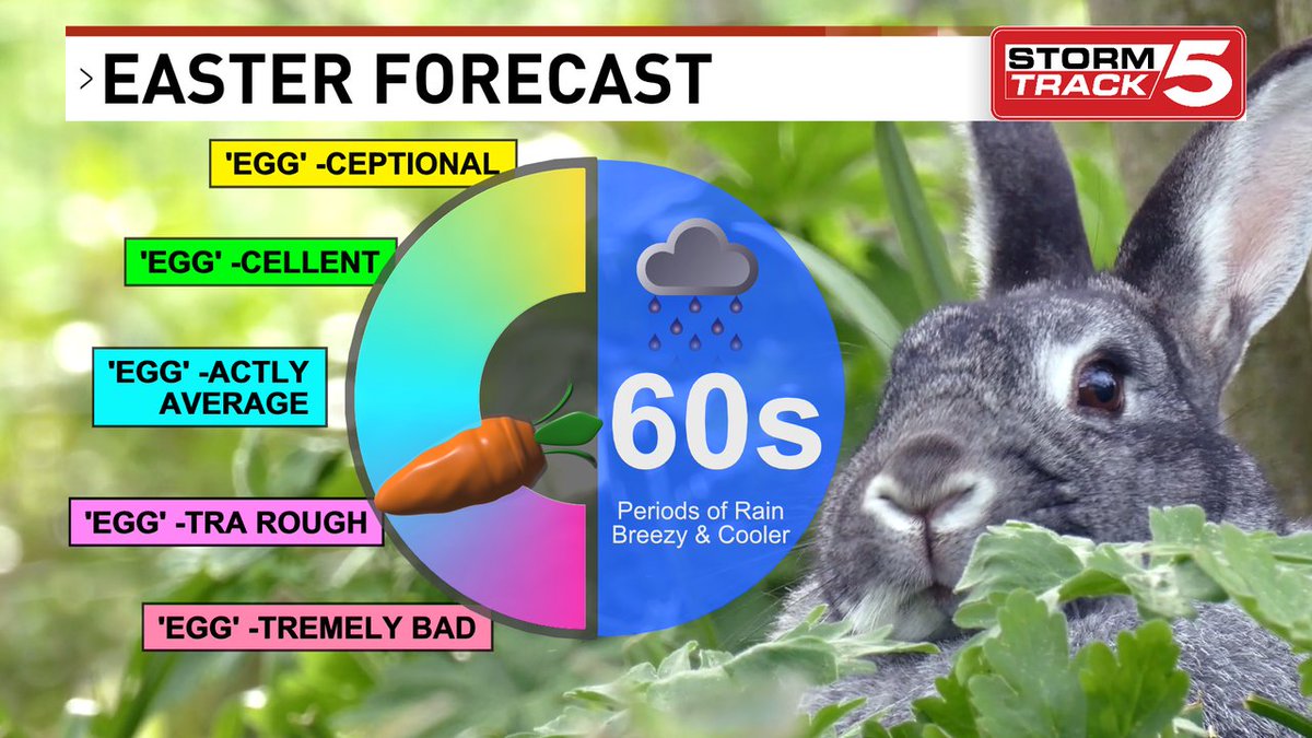 The weather is looking better on Good Friday and Saturday compared to Easter Sunday.
Lower 80s Friday and Saturday with only spotty thundershowers around.
60s with periods of rain likely Easter Sunday.
WCYB.com/weather