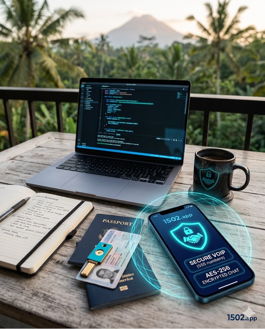 The Sovereign Setup in Bali 🌴
1. Space Gray Ultrathin
2. Leather Planner 
3. Passport
4. 1502.app 
Integrated Secure VOIP and Encrypted Chat for true professional autonomy. Stop asking permission to own your work. 🚀
🔗 1502.world
#digitalnomad