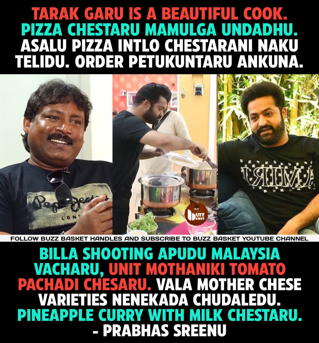 theBuzZBasket's tweet image. #Tarak garu #Pizza chestaru asalu mamulga undadhu - #PrabhasSreenu

#NTR #JrNTR