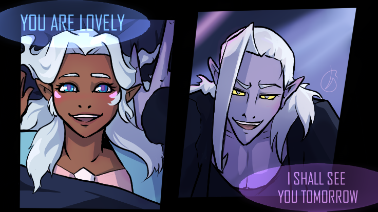 phantomlover5xd's tweet photo. “You are lovely,” she told him in a soft voice.
Lotor’s crooked smile was bashful. “I shall see you tomorrow,” he said.

The Empyreal Within, minamorsart, chapter 10. VLD fanfiction

#lotura #fanart #vld #lotor #princessallura #voltron #fancomic https://t.co/Th0oxBcMiu