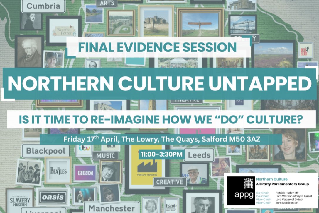 devo_agency's tweet photo. Is it time to re-imagine how we “do” culture?🤔⏳

This is the big question we’re going to ask at the final evidence session of the Northern Culture APPG’s ‘Untapped’ Inquiry.

📅 Friday 17th April
⏰ 11:00-3:30PM
📍 The Lowry

🎟️RSVP: https://t.co/9MsIWUbTos https://t.co/fhK0b6BOFM