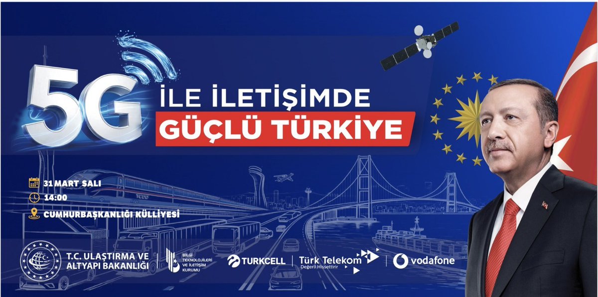Sanayi sektöründe üretim süreçlerini hızlandırarak dijital dönüşümü güçlendirecek, akıllı fabrika uygulamalarının yaygınlaşmasına olanak tanıyacak 5G teknolojisi, Cumhurbaşkanımız Recep Tayyip Erdoğan'ın katılacağı törenle bugün hizmete alınıyor.

#TürkiyeHızlanıyor 🇹🇷