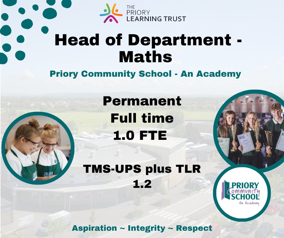 TPLTCareers's tweet image. We are seeking a dynamic Head of Mathematics for Priory Community School where innovation meets academic rigor. This is a rare opportunity for a passionate mathematician and proven leader. Ready to make your mark? 

tinyurl.com/2594fs72

#Teaching #Recruitment #OneTrust