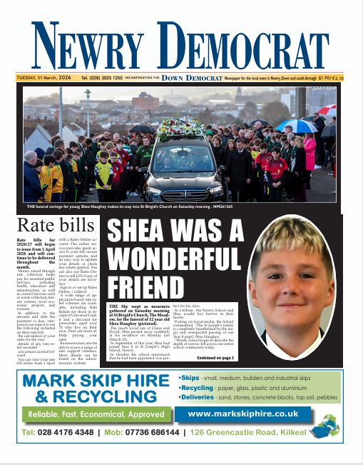 NewryDemo's tweet photo. Tributes paid in the memory of  much beloved pupil of Saint Joseph High School Newry pupil Shea Haughey in this weeks edition of the Newry Democrat
in shops throughout Newry, South Armagh and South Down today: https://t.co/Bajq6ZrsCb