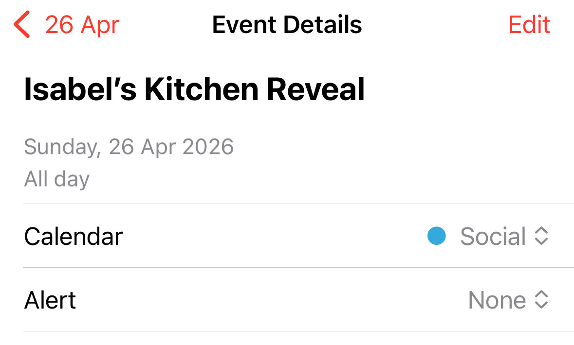 We have now reached the age where we’re having a new kitchen reveal party organised in the group chat. And I tell you what, I cannot wait.