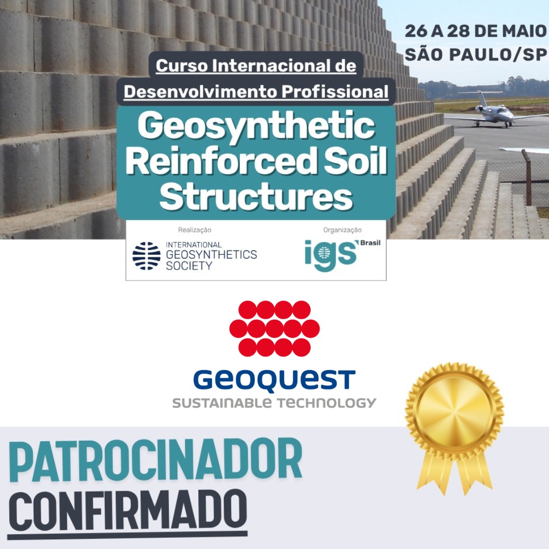 terra_armada's tweet photo. 📌 A GEOQUEST, será patrocinadora BRONZE no Curso Internacional de Desenvolvimento Profissional “Geosynthetic Reinforced Soil Structures”.

📍 Presencial | São Paulo (SP)
📅 26 a 28 de maio
🌎 Curso ministrado em inglês | Certificação internacional
📝 Informações no site da IGS https://t.co/LV6SpKDLox