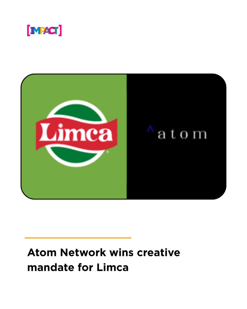 IMPACT_onnet's tweet image. Atom Network bags Limca’s creative mandate, taking over from VML as the brand sharpens its marketing push post ₹2,800 crore milestone in 2024. A fresh creative direction could be on the horizon.

Read more on - impactonnet.com/more-from-impa…

#Limca #AtomNetwork #VML #AdvertisingNews