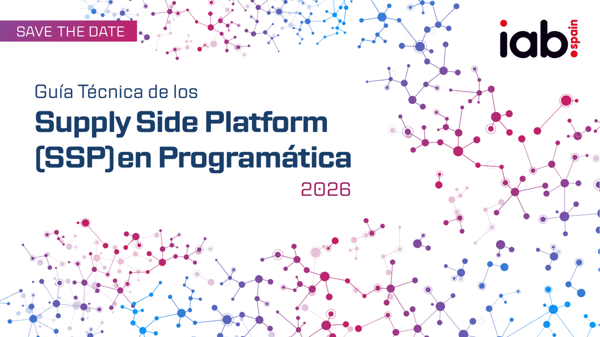 IAB_Spain's tweet image. Si trabajas en publicidad programática, esto te interesa. 👇 

📋El próximo 15 de abril a las 10:00h publicamos la Guía Técnica de los Supply Side Platforms (SSP) en Programática.

#Programática #AdTech #PublicidadDigital #IABSpain