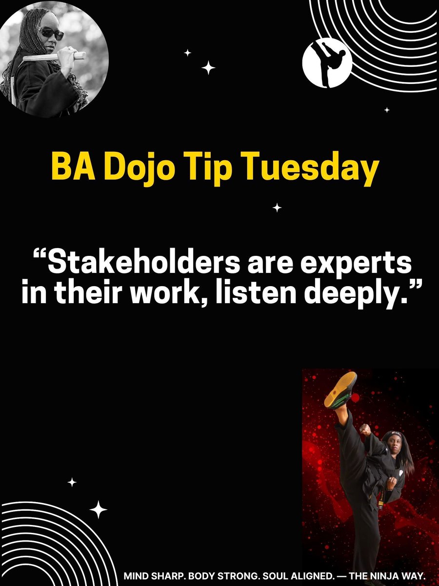BA Dojo Tuesday!

#BusinessAnalysis #BusinessAnalystLife #BABOK #BACommunity #RequirementsEngineering #RequirementsGathering #ProcessImprovement #StakeholderEngagement #SolutionAnalysis