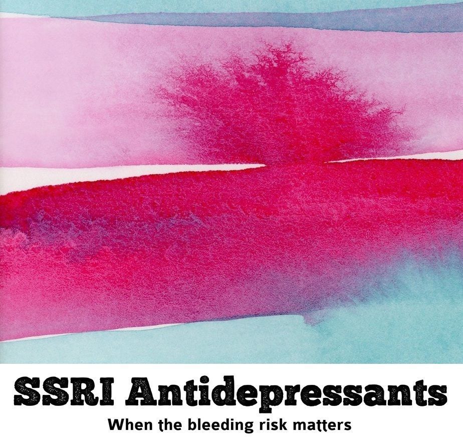 SSRIs and SNRIs double the bleeding risk in vulnerable patients, and a new tool helps you decide when to take action:
psych-partners.com/ssris-bleeding…

▪ Risk higher with NSAIDs/anticoagulants
▪ Proton pump inhibitors lower risk of GI bleeds
▪ Bupropion/mirtazapine = low-risk