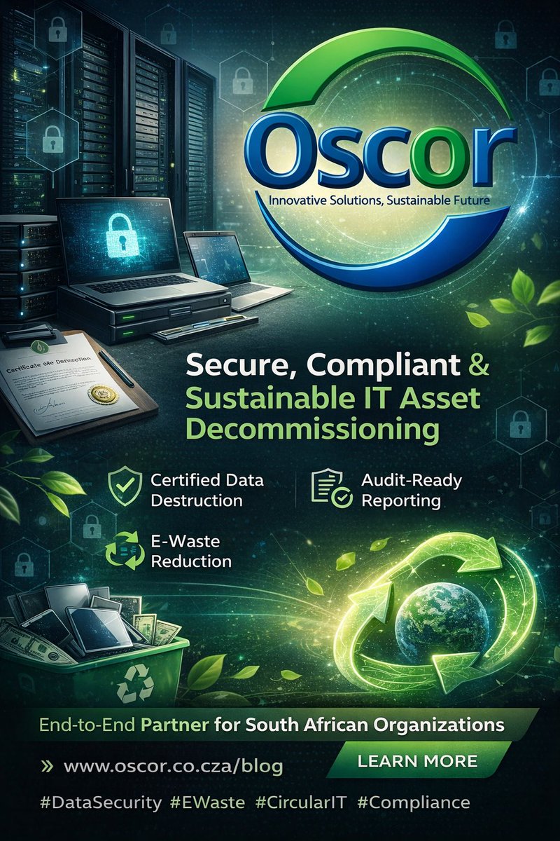 OscorCircular's tweet photo. Ready to turn your end-of-life IT into sustainability wins? 🌱 With Oscor Circular, you’ll get secure data destruction, eco-friendly recycling, and even buyback options! Let's make a difference together! Learn more: https://t.co/sgETUWDxUz

#OscorCircular #ITAD https://t.co/CpyXOz1MhJ