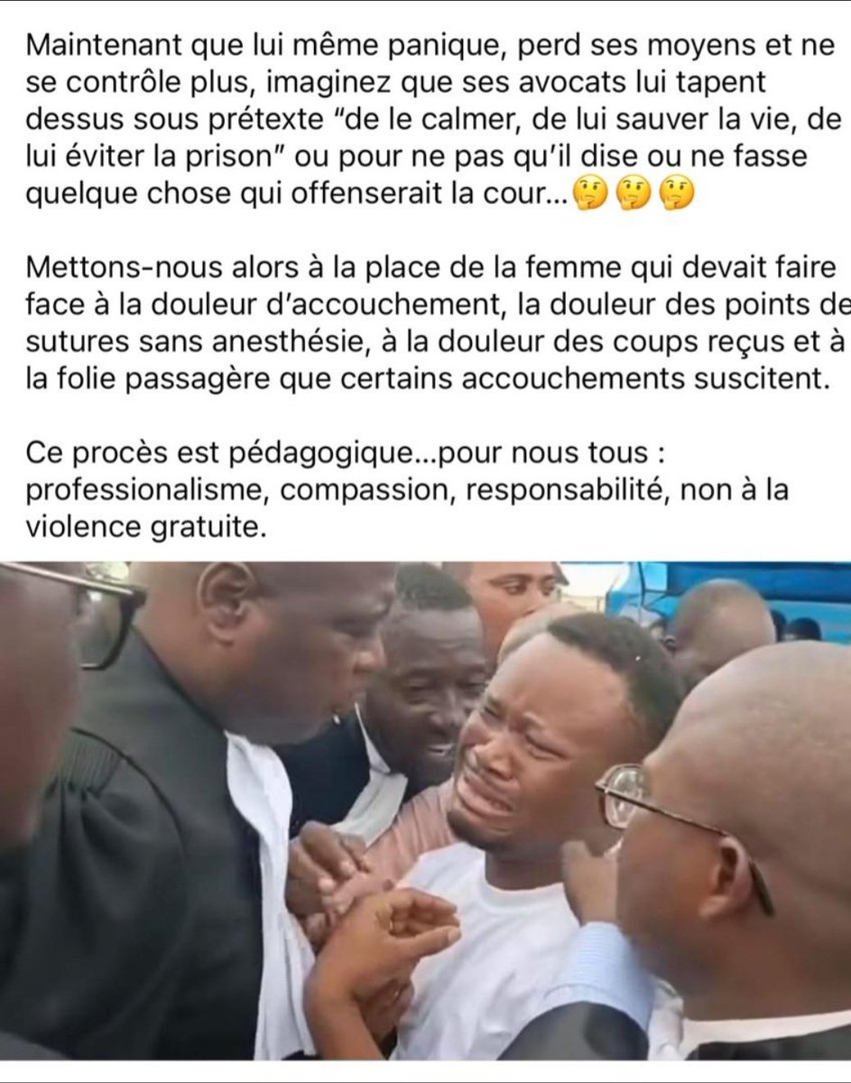 S’il avait besoin de la sympathie, il demanderait pardon à cette pauvre dame, aux femmes et à la communauté. 
A la place, il se defend avec arrogance en s'estimant sauveur de son bourreau. 
Cette femme aurait pu mourir de stress, peut-être même qu'elle ne vit que physiquement...