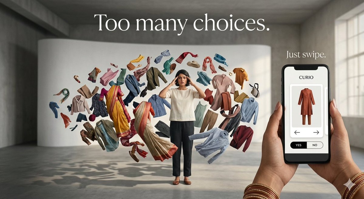 curiofashionn's tweet photo. Still nothing to wear… even with a full closet? 😭
We felt that.
So we built Curio.
Just swipe → pick → done.
No stress. No overthinking. Just outfits that work.
#Curio #WhatToWear #OutfitStruggles #FashionTech #StartupIndia #OOTD #GenZFashion #WardrobeProblems https://t.co/xnygUzswib