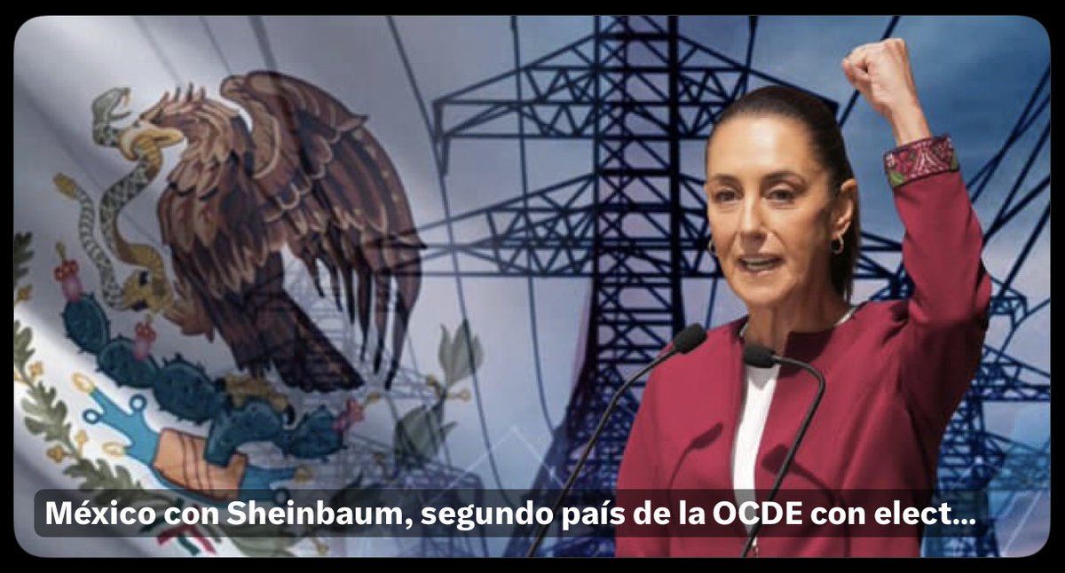 <a href="/SergioSarmiento/">Sergio Sarmiento</a> 🚨 Los neoliberales que juraban que la <a href="/CFEmx/">CFEmx</a> iba a quebrar hoy tienen que tragarse este dato de la mismísima OCDE:   

Con la Presidenta <a href="/Claudiashein/">Claudia Sheinbaum Pardo</a>, México tiene la segunda electricidad más barata de todos sus países miembros 👇

De: <a href="/revistapolemon/">Revista Polemón</a>