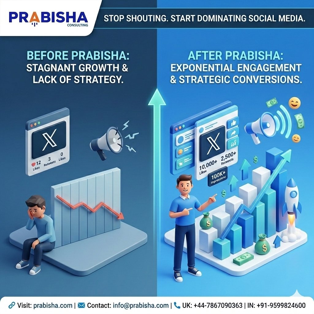 PrabishaCo's tweet photo. Stop shouting into the void. 📣 Start building a community that converts. 📈

Social Media Marketing isn't just about posting; it’s about:
✅ Precision Targeting
✅ Data-Driven Strategies
✅ Viral-Ready Creatives https://t.co/7wHEt940V8