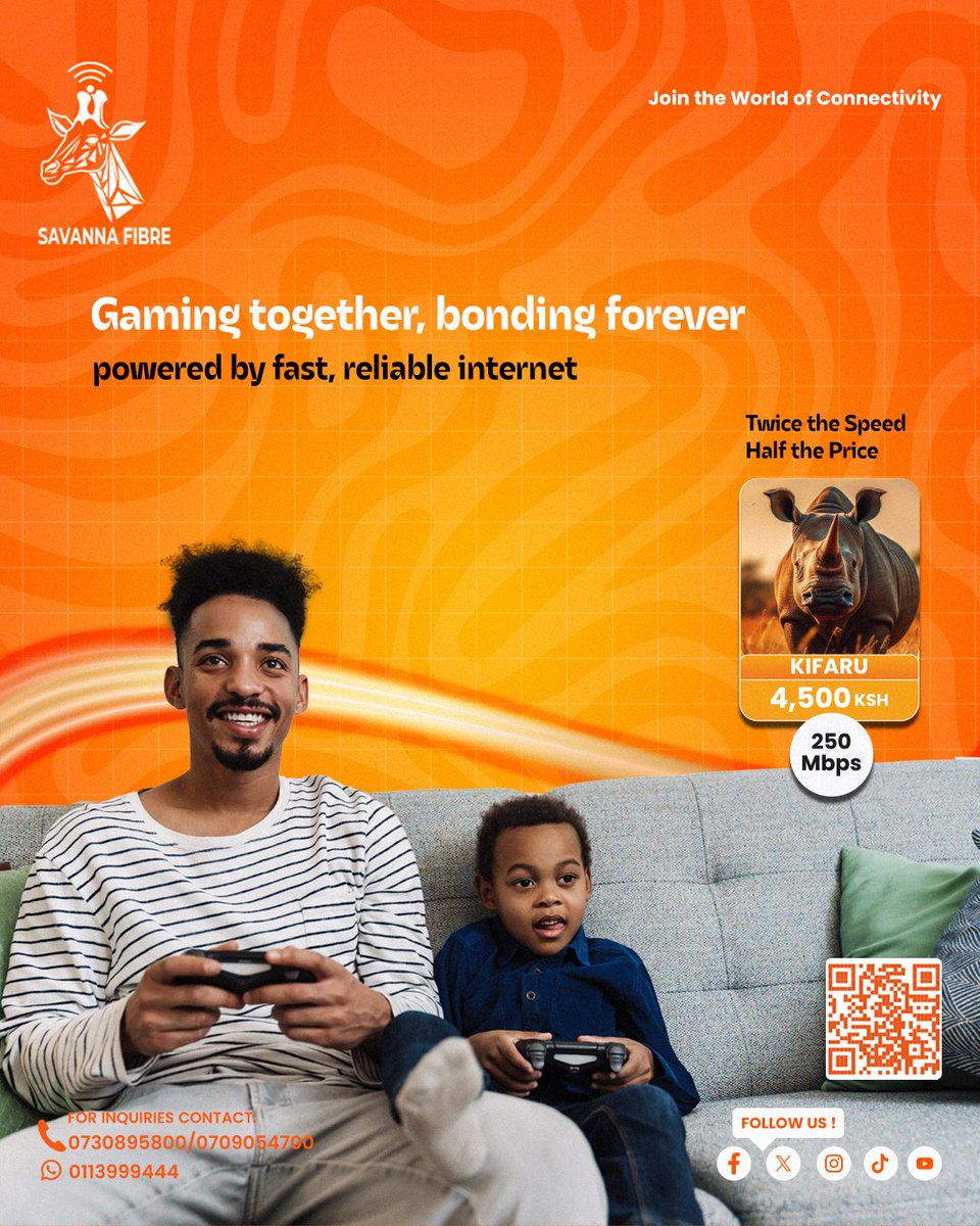 savannafibreke's tweet image. KIFARU PACKAGE 
250 Mbps @ 4,500 KES!
Power. Speed. Reliability. 
Stream. Game. Work. All at once  no lag, no limits.
Built for heavy users who want the BEST 

🚀Upgrade to Kifaru today
Because slow internet is not an option.
#KifaruPackage #FastInternet #NoLag #SavannaFibre