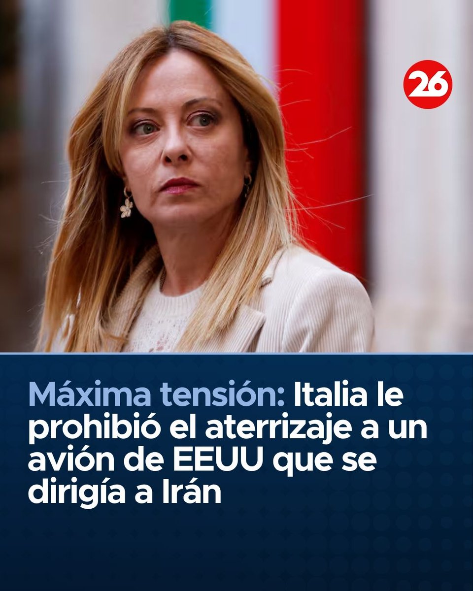 🚨 ITALIA LE PONE UN FRENO A EE.UU. EN MEDIO DE LA GUERRA

En plena escalada en Medio Oriente, Giorgia Meloni tomó una decisión clave: prohibió el aterrizaje de un avión militar estadounidense que se dirigía hacia Irán.

La aeronave tenía previsto descender en Sicilia, pero el