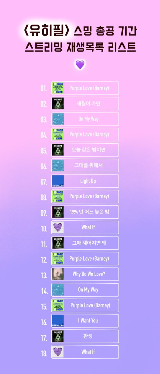 cacac3y's tweet photo. @cleanmyworld I'm sorry, I just checked and there's only one song on the playlist. Let me share the list that Korean Dorazia made! The Korean title songs are in order

As time goes by
On a night like today
For you
One late night in 1994
Only then
Rebirth

That's what it is! https://t.co/VfPoRFQokg