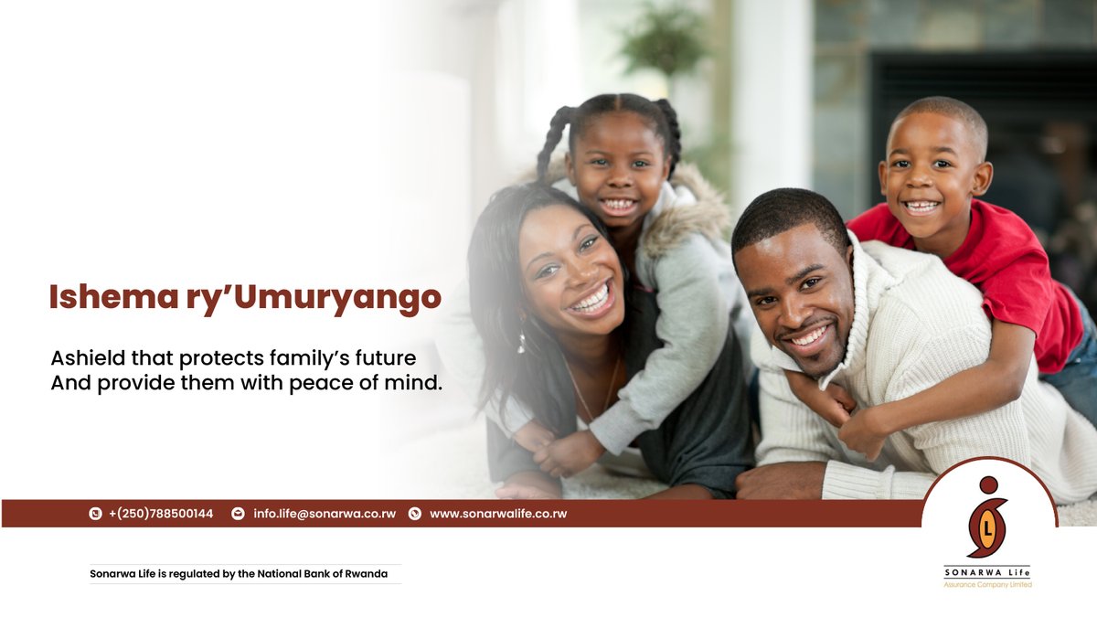 SONARWALIFE's tweet image. Life is unpredictable, but your family's future doesn't have to be. Give them the security they deserve and the peace of mind you need with our family protection plan, "Ishema ry'Umuryango." Because the ones you love deserve to be protected, always. #SonarwaLife #FamilyFirst